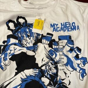 My Hero Academia White and Blue Graphic Tee